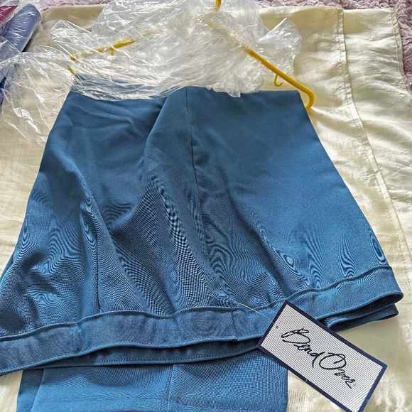 PANTS, PLUS, PETITE BEND OVER SUPER STRETCH PULL ON, BLUE, SIZE 32WP, ROAMANS - Picture 1 of 6